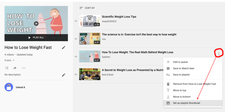 change youtube playlist thumbnail