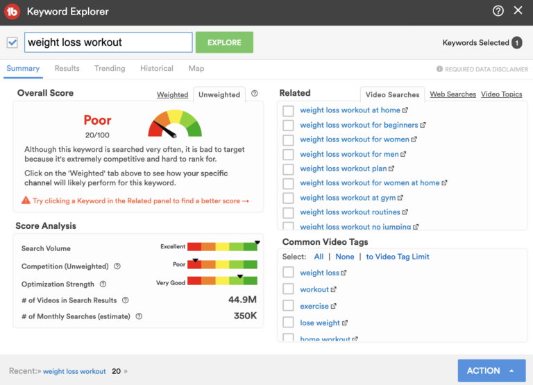 tubebuddy keyword explorer score-min