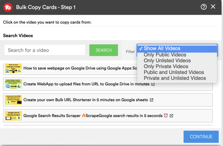 TubeBuddy bulk copy cards