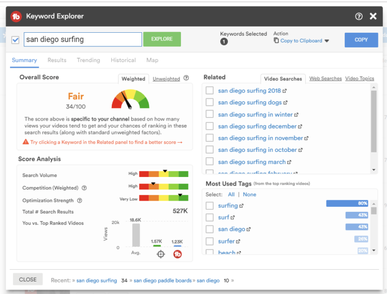 tubebuddy keyword explorer