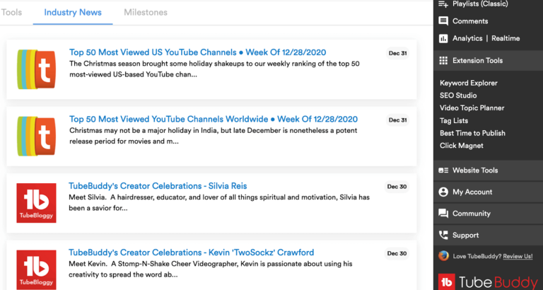 tubebuddy youtube news